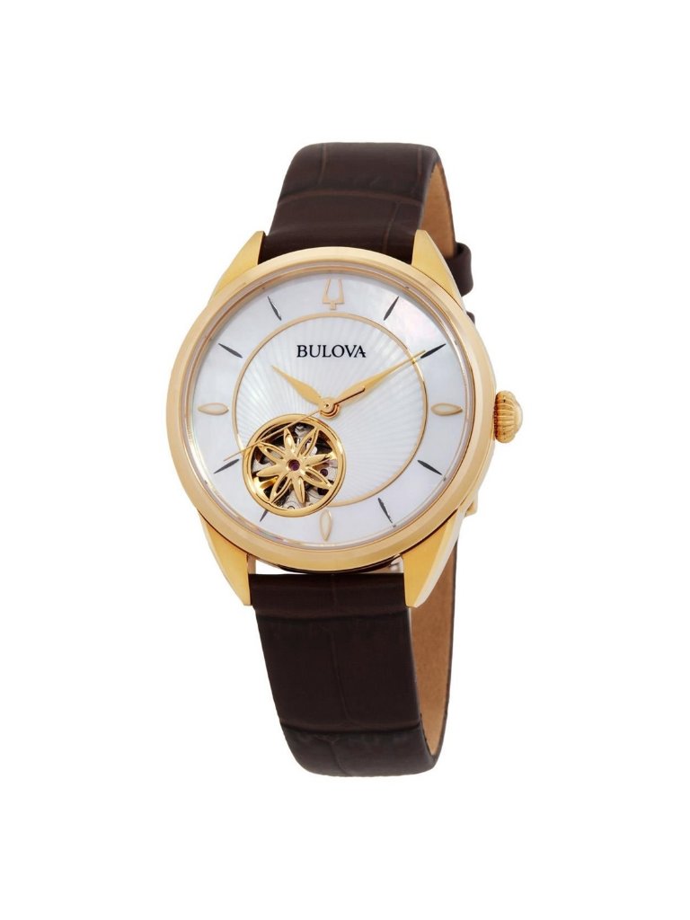 Nwt Bulova Sutton Automatic White Mother Of Pearl Dial Ladies Watch